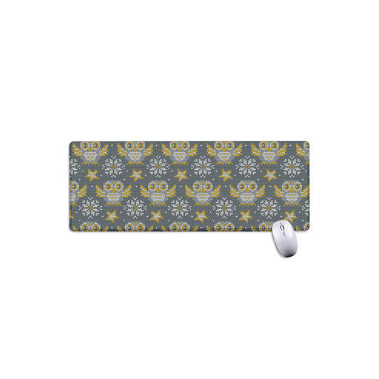 Owl Knitted Pattern Print Extended Mouse Pad