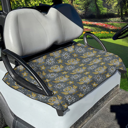 Owl Knitted Pattern Print Golf Cart Seat Cover