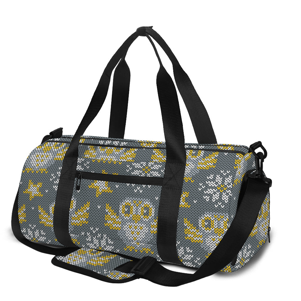 Owl Knitted Pattern Print Gym Bag