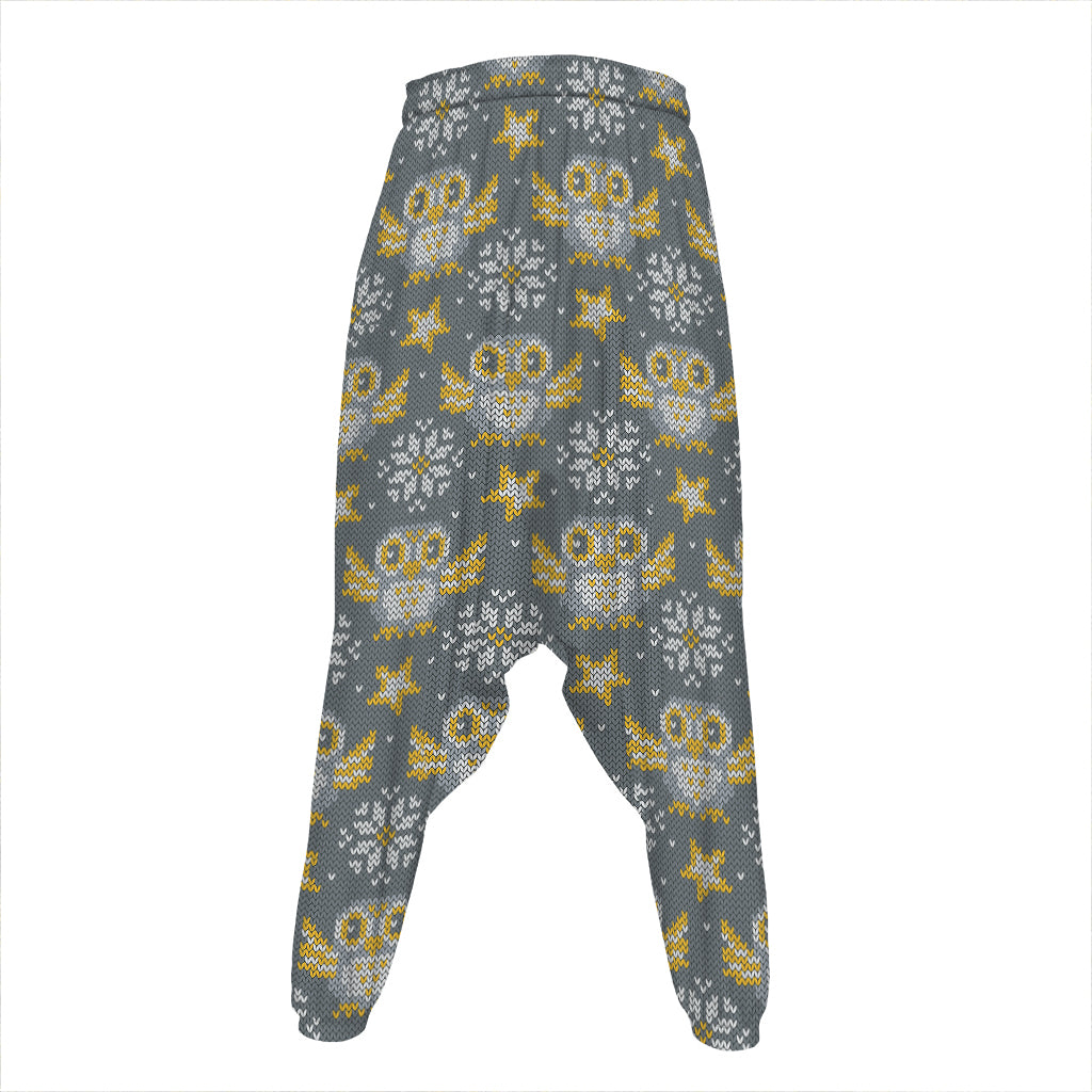Owl Knitted Pattern Print Hammer Pants