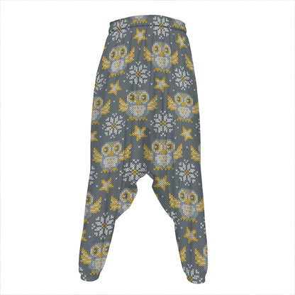 Owl Knitted Pattern Print Hammer Pants