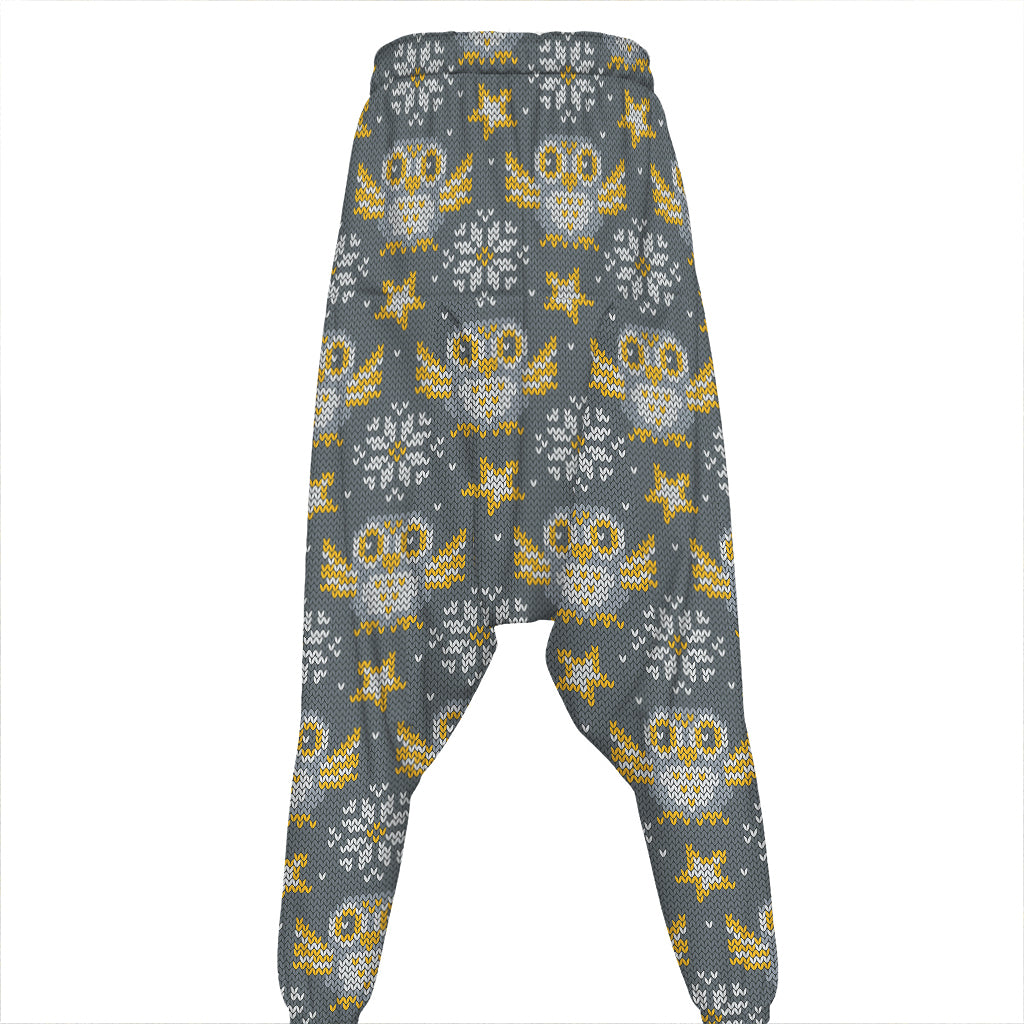 Owl Knitted Pattern Print Hammer Pants