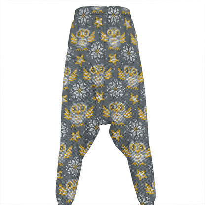 Owl Knitted Pattern Print Hammer Pants