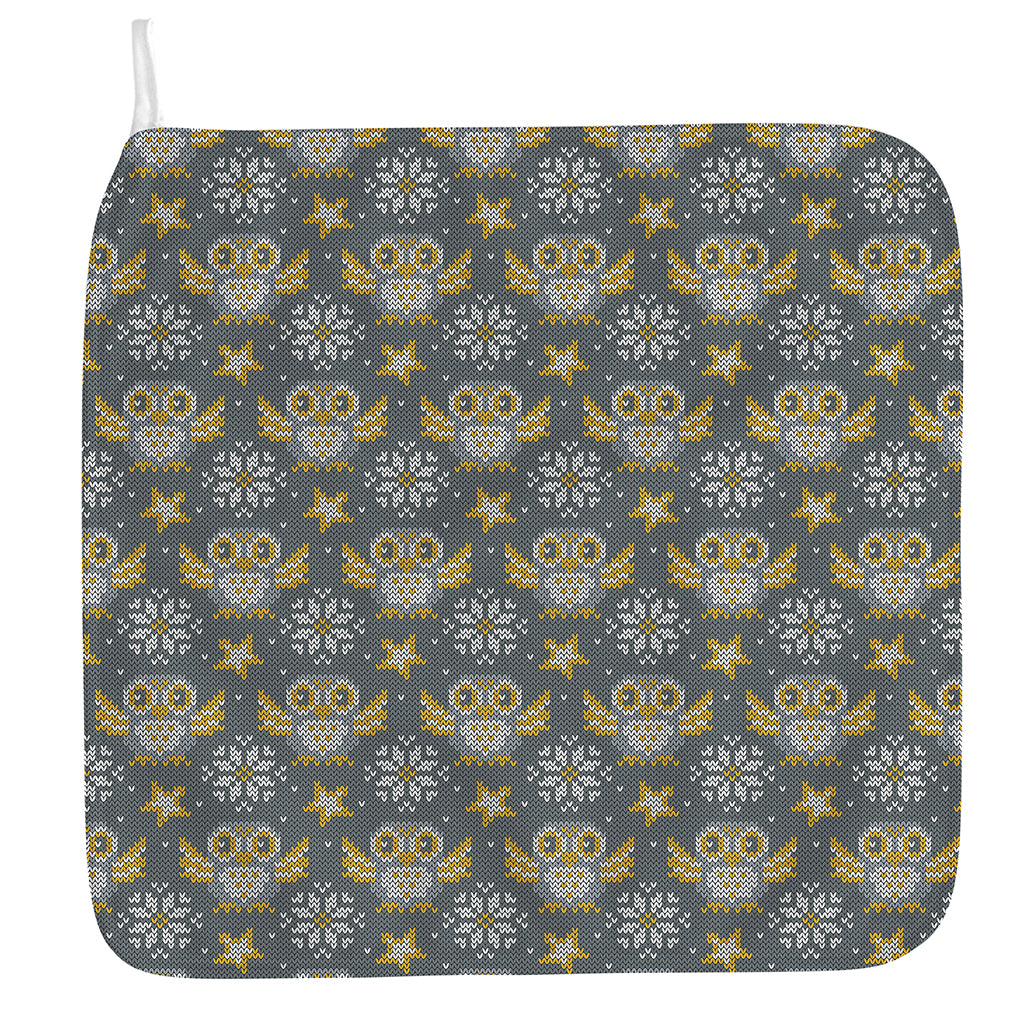 Owl Knitted Pattern Print Hand Towel