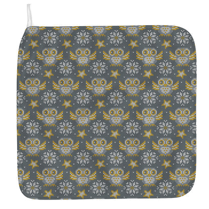 Owl Knitted Pattern Print Hand Towel
