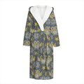 Owl Knitted Pattern Print Hooded Bathrobe