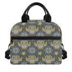 Owl Knitted Pattern Print Insulated Lunch Bag