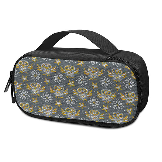 Owl Knitted Pattern Print Insulin Cooler Travel Case