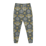 Owl Knitted Pattern Print Jogger Pants