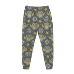 Owl Knitted Pattern Print Jogger Pants