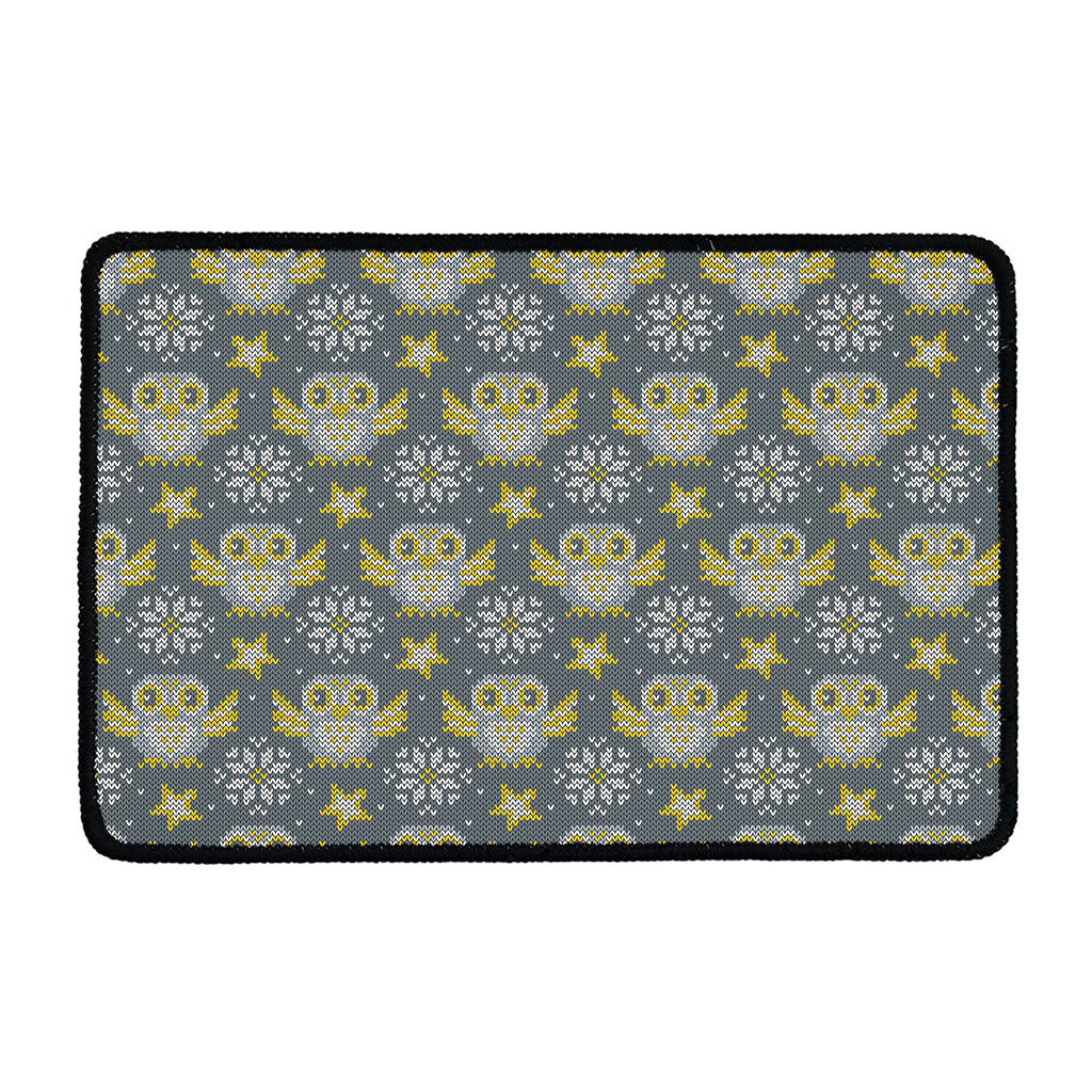 Owl Knitted Pattern Print Kitchen Mat