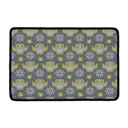 Owl Knitted Pattern Print Kitchen Mat