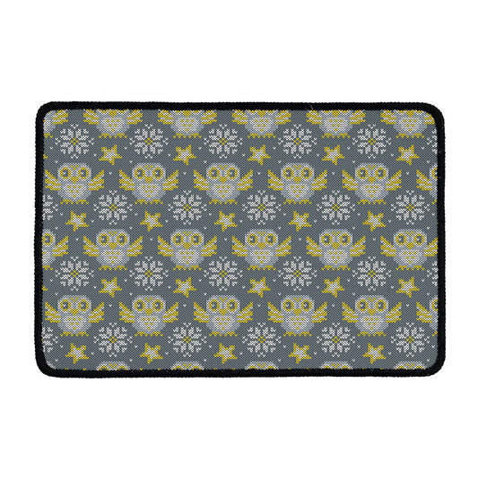 Owl Knitted Pattern Print Kitchen Mat
