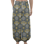 Owl Knitted Pattern Print Lantern Pants
