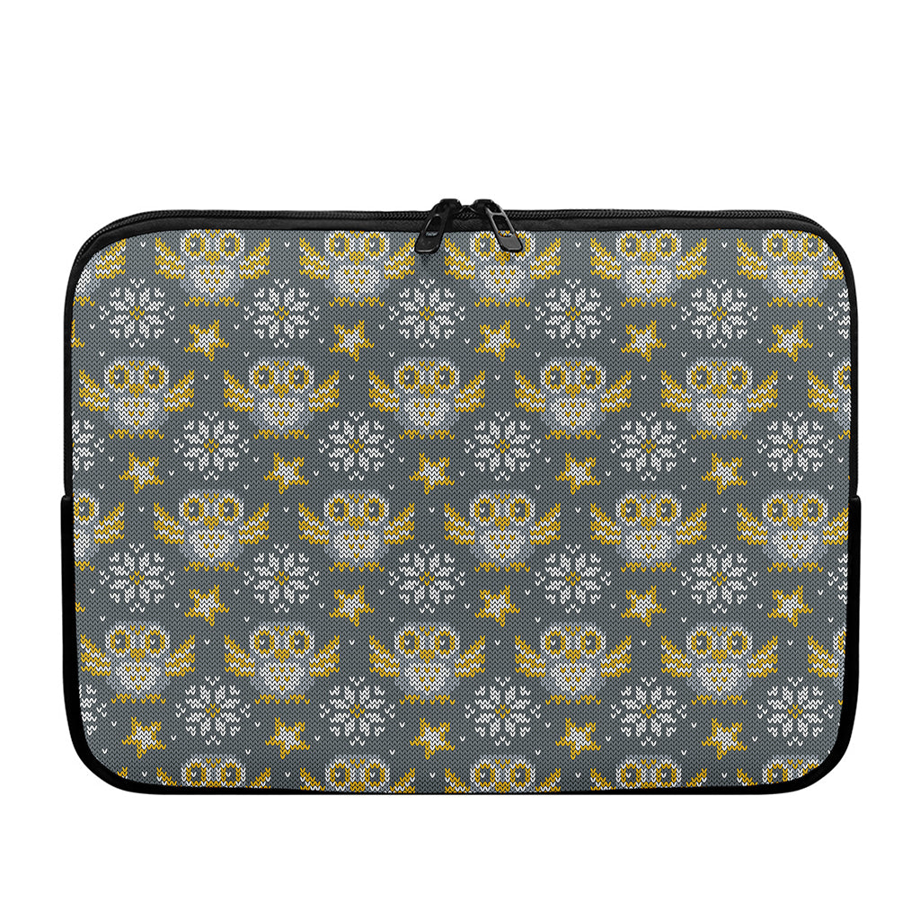 Owl Knitted Pattern Print Laptop Sleeve