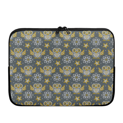 Owl Knitted Pattern Print Laptop Sleeve