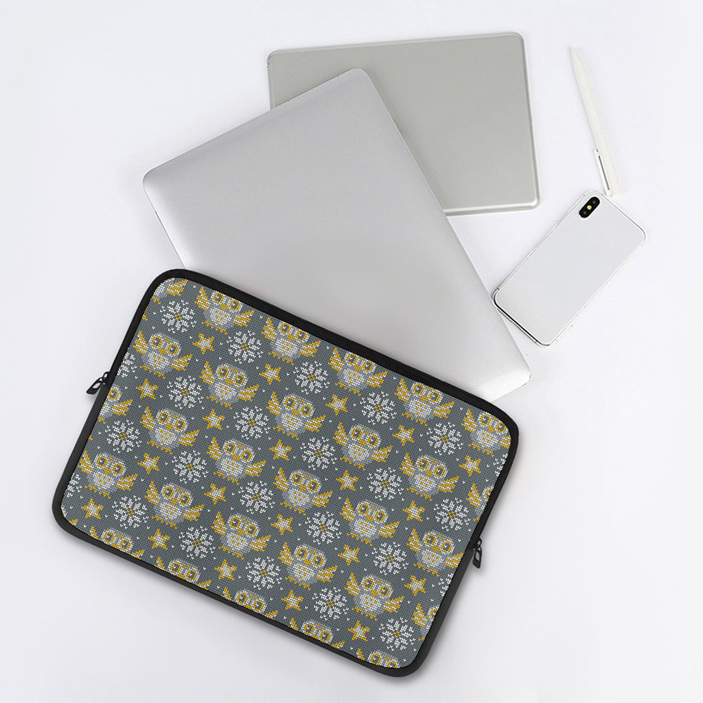 Owl Knitted Pattern Print Laptop Sleeve