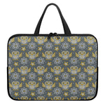 Owl Knitted Pattern Print Laptop Sleeve With Handle