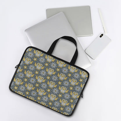 Owl Knitted Pattern Print Laptop Sleeve With Handle