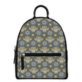 Owl Knitted Pattern Print Leather Backpack
