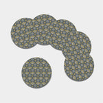 Owl Knitted Pattern Print Leather Coaster Set