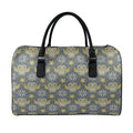 Owl Knitted Pattern Print Leather Duffel Bag