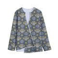 Owl Knitted Pattern Print Long Sleeve Short Coat