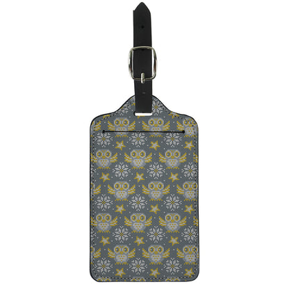 Owl Knitted Pattern Print Luggage Tag