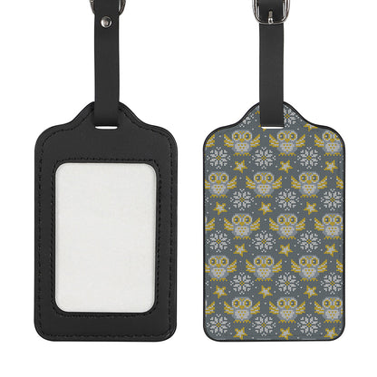 Owl Knitted Pattern Print Luggage Tag
