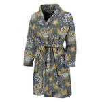 Owl Knitted Pattern Print Men's Bathrobe
