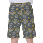 Owl Knitted Pattern Print Men's Beach Shorts