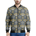 Owl Knitted Pattern Print Men's Bomber Jacket