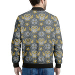 Owl Knitted Pattern Print Men's Bomber Jacket