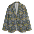 Owl Knitted Pattern Print Men's Cotton Blazer