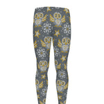 Owl Knitted Pattern Print Men's leggings