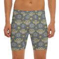 Owl Knitted Pattern Print Men's Long Boxer Briefs