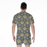 Owl Knitted Pattern Print Men's Rompers