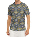 Owl Knitted Pattern Print Men's Short Sleeve Rash Guard