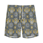 Owl Knitted Pattern Print Men's Sports Shorts