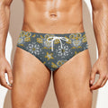 Owl Knitted Pattern Print Men's Swim Briefs