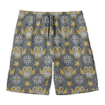 Owl Knitted Pattern Print Men's Swim Trunks