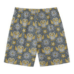 Owl Knitted Pattern Print Men's Swim Trunks