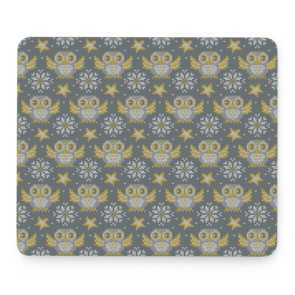 Owl Knitted Pattern Print Mouse Pad