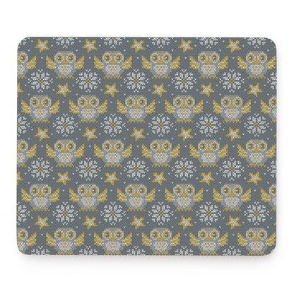 Owl Knitted Pattern Print Mouse Pad