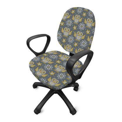 Owl Knitted Pattern Print Office Chair Cover