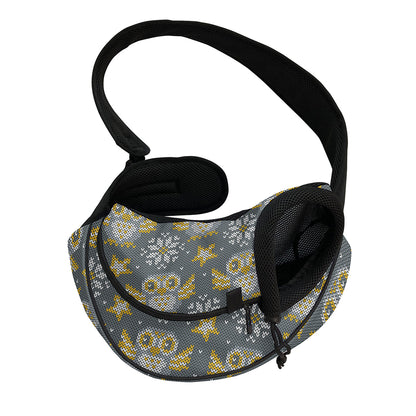 Owl Knitted Pattern Print Pet Sling Carrier