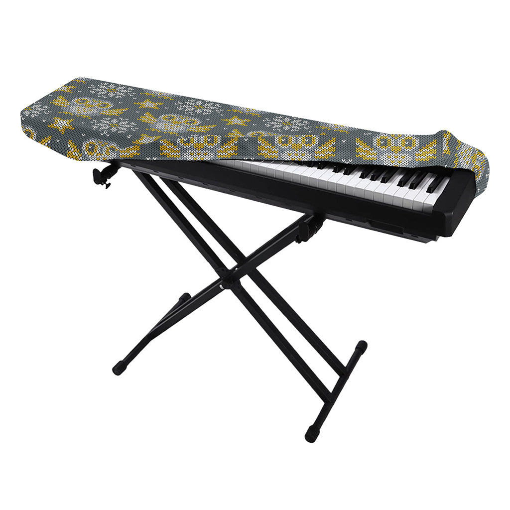 Owl Knitted Pattern Print Piano Keyboard Cover