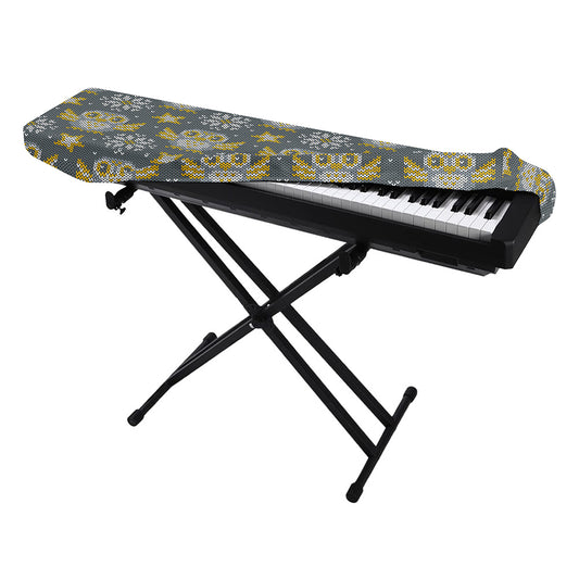 Owl Knitted Pattern Print Piano Keyboard Cover