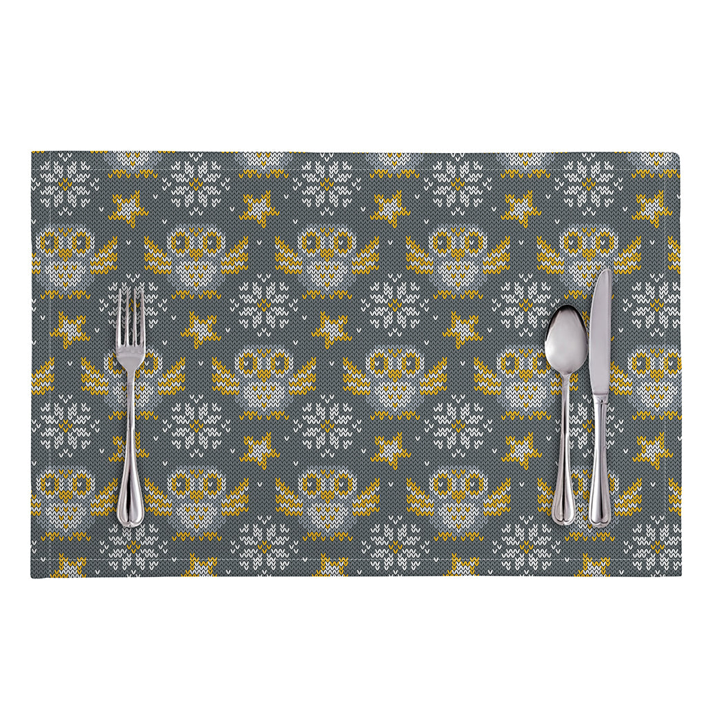 Owl Knitted Pattern Print Placemat