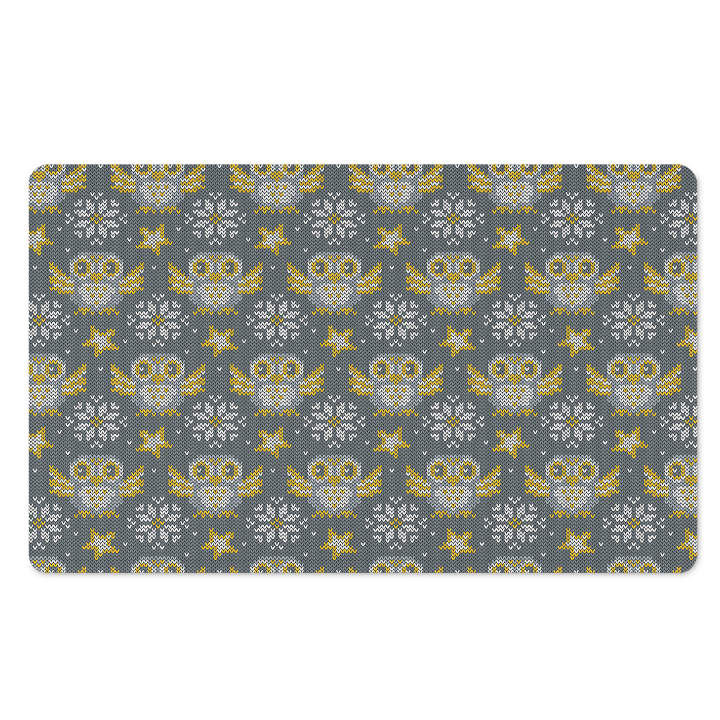 Owl Knitted Pattern Print Polyester Doormat